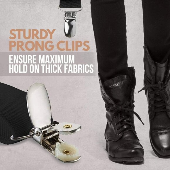 HOLD'EM Boot Straps Leg Pant Stirrup Soft Elastic Heavy Clip Keeps Pants Tucked - Picture 10 of 11